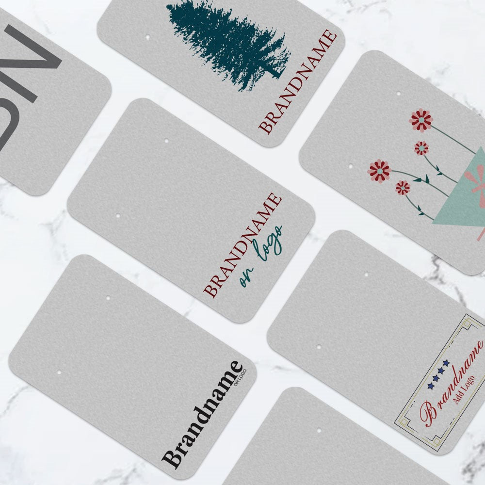 Matte Grey Jewelry Card 2" x 3" Rounded Corner
