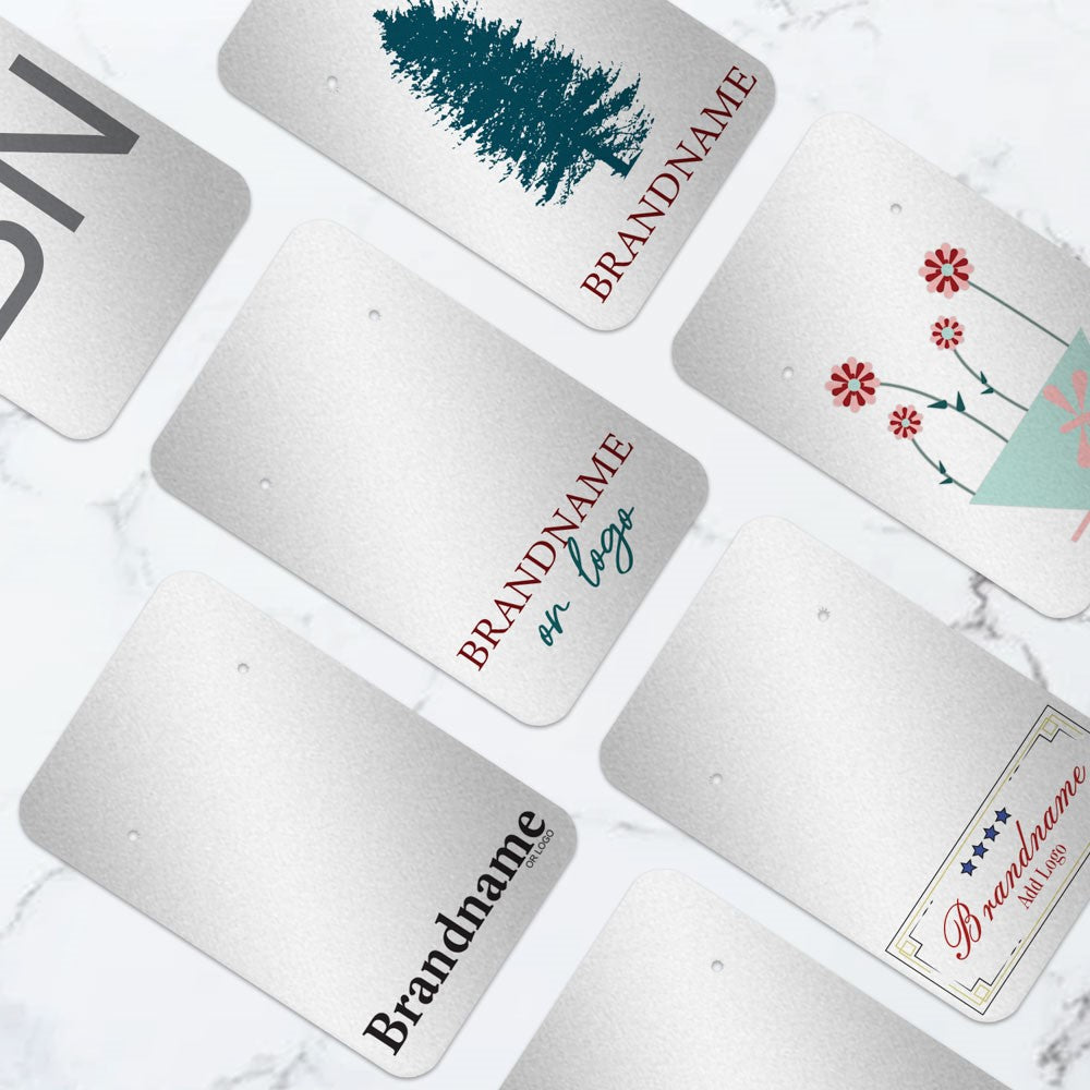 Shimmer Silver Jewelry Card 2" x 3" Rounded Corner