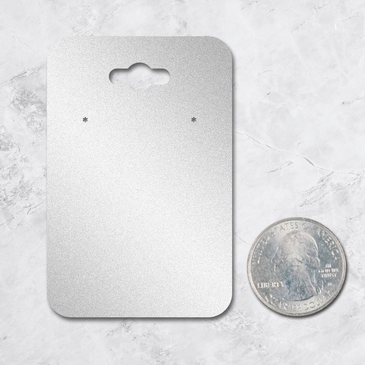 Shimmer Silver Jewelry Card 2" x 3" Rounded Corner