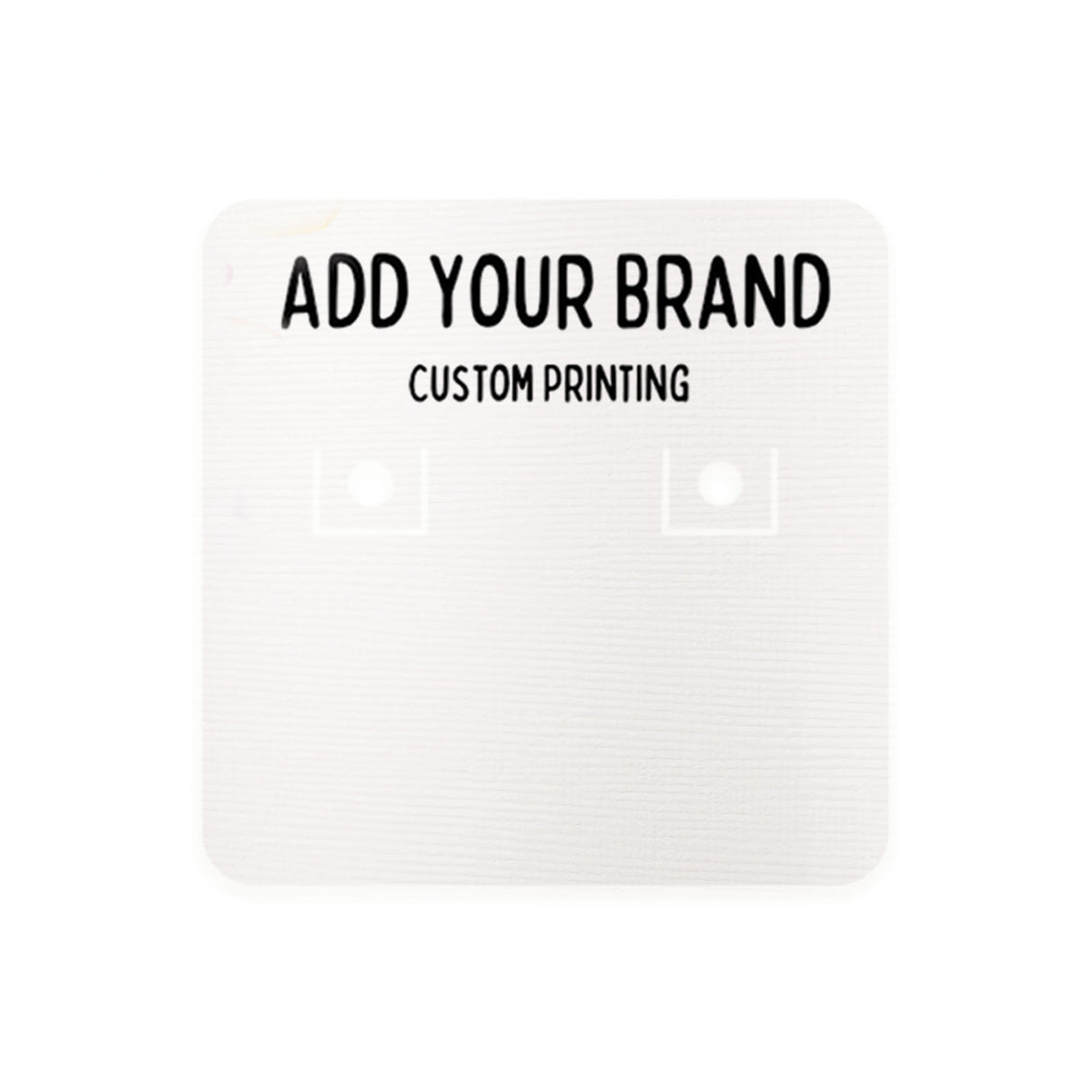 Square Linen Earring Cards 1-1/2" x 1-1/2" | Woven White | Round Corners