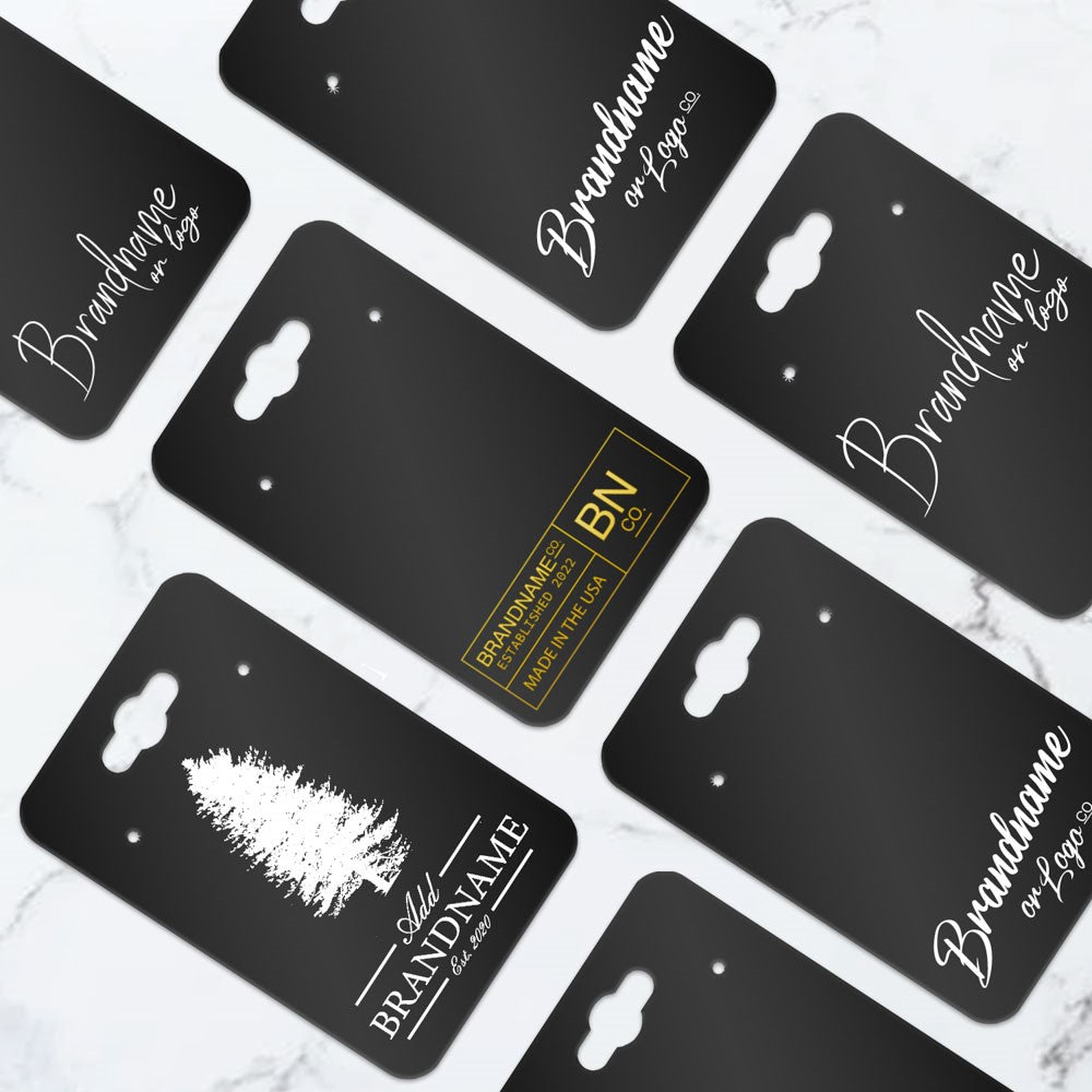 Hanging Black Jewelry Card 2" x 3" Rounded Corner