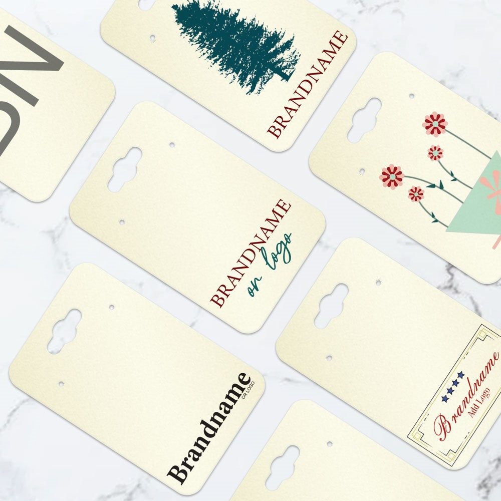 Hanging Ivory Jewelry Card 2" x 3" Rounded Corner