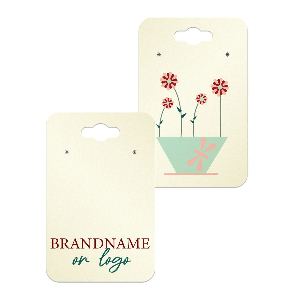 Hanging Ivory Jewelry Card 2" x 3" Rounded Corner
