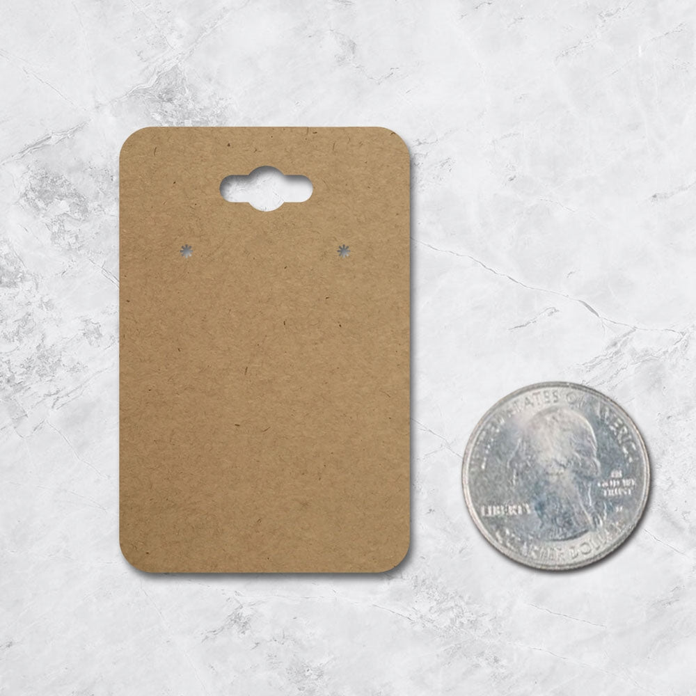 Hanging Kraft Jewelry Card 2" x 3" Rounded Corner