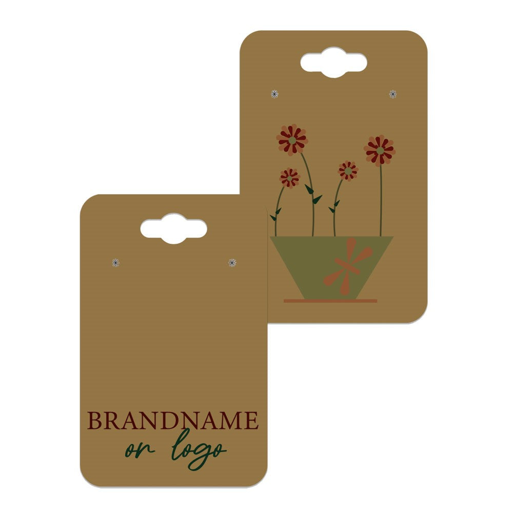 Hanging Kraft Jewelry Card 2" x 3" Rounded Corner