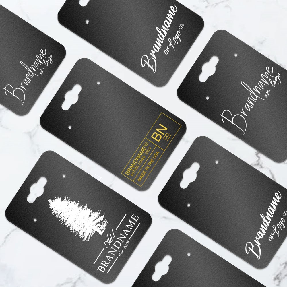 Hanging Shimmer Black Jewelry Card 2" x 3" Rounded Corner