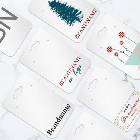 Shimmer White Earring Card With Keyhole  2" x 3" Rounded Corner