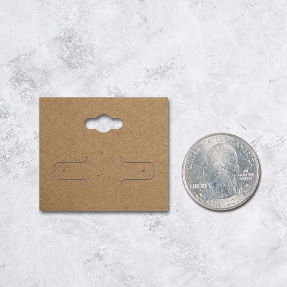Kraft Earring Card with Keyhole 2-1/8" x 1-7/8"