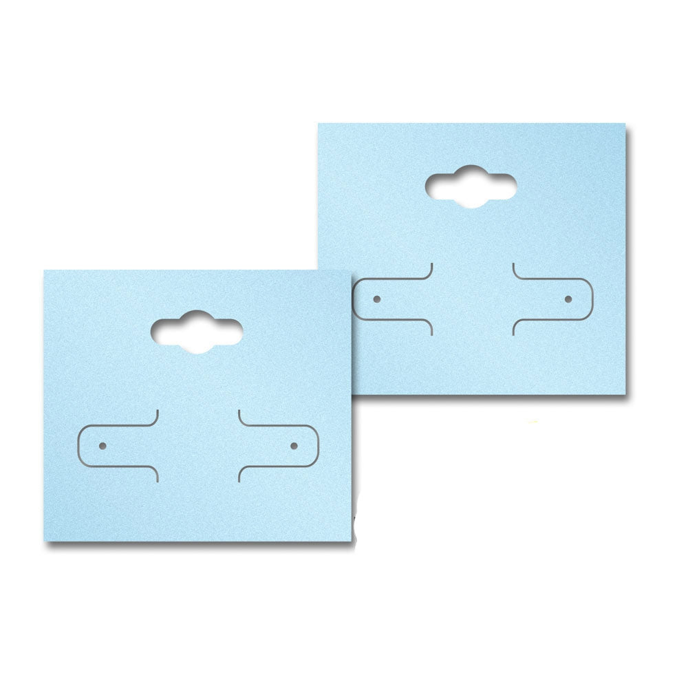 Shimmer Blue Hoop earring Card with Keyhole 2-1/8" x 1-7/8"