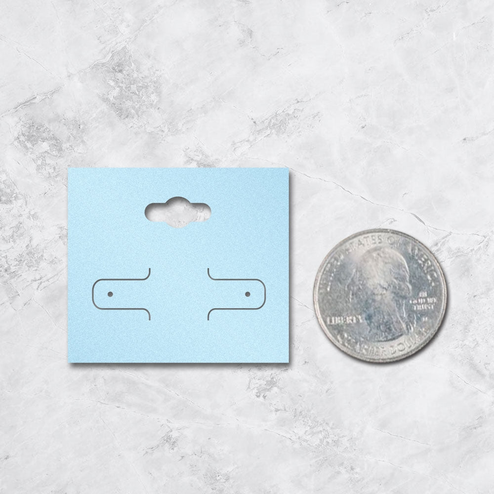 Shimmer Blue Hoop earring Card with Keyhole 2-1/8" x 1-7/8"