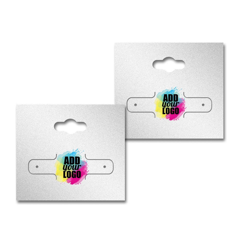 Shimmer Silver Earring Card With Keyhole 2-1/8" x 1-7/8"
