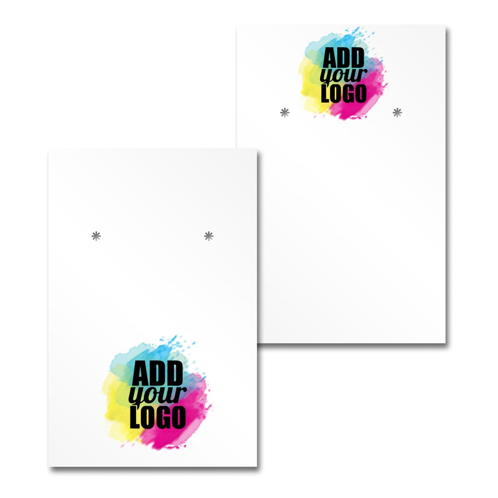 Glossy White Earring Card 2" x 3"