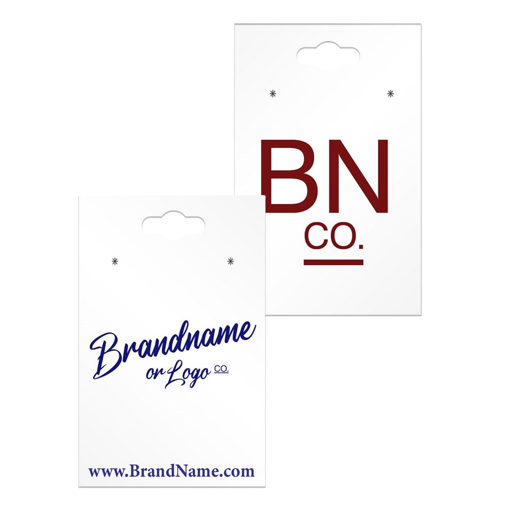 Hanging Glossy White Earring Card 2" x 3"