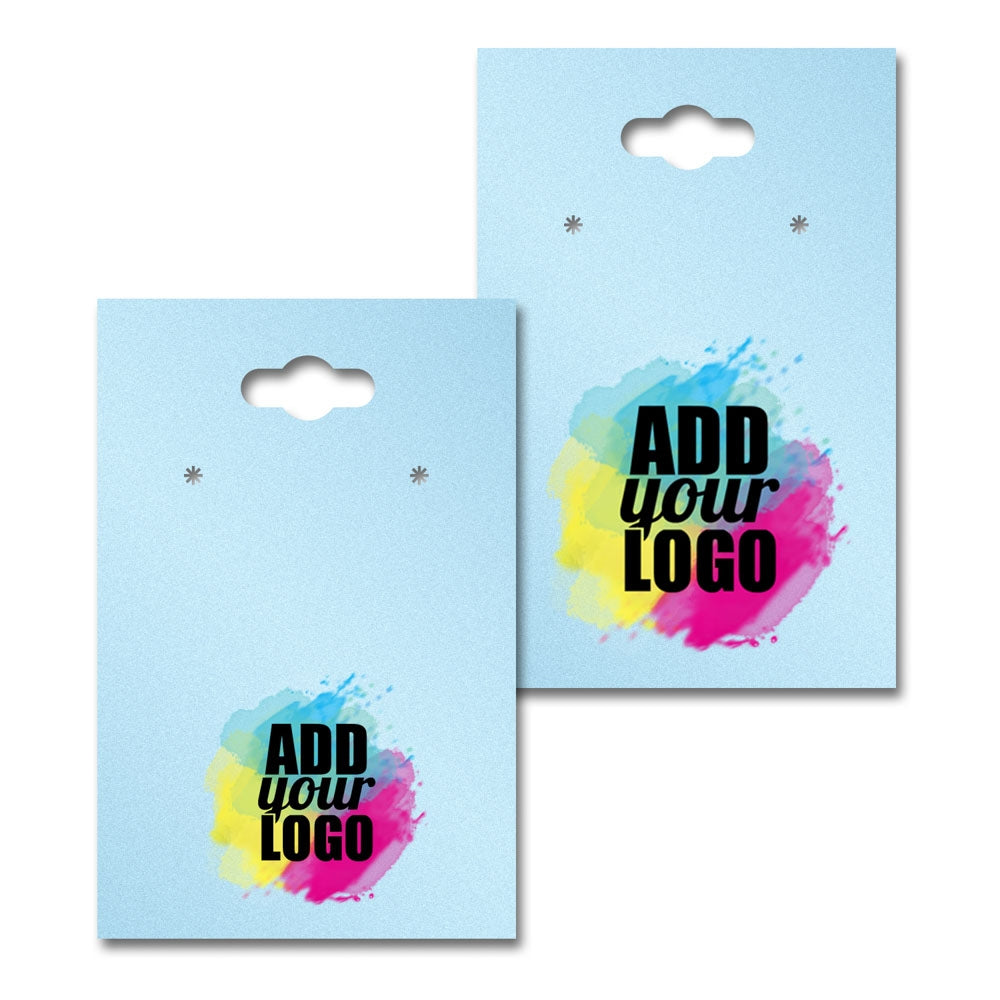 Hanging Shimmer Blue Earring Card 2" x 3"