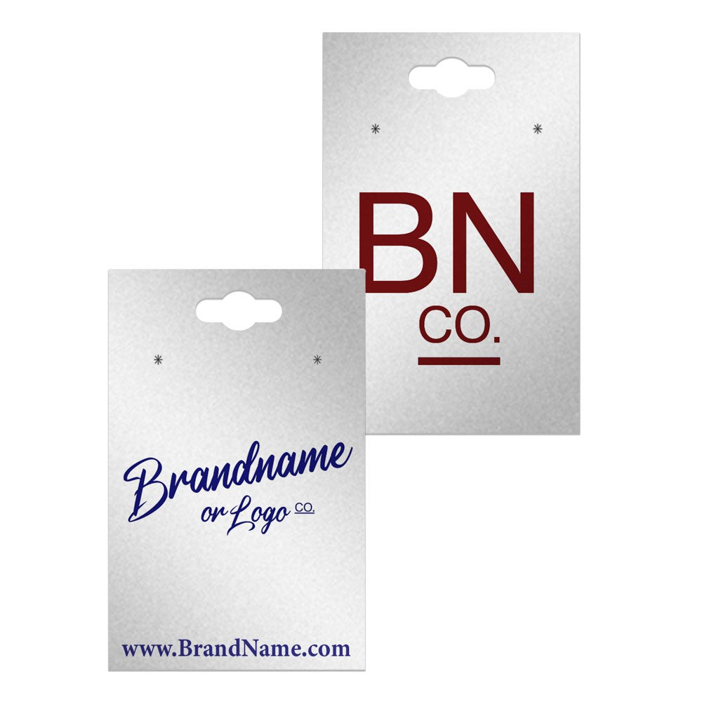 Hanging Shimmer Silver Earring Card 2" x 3"