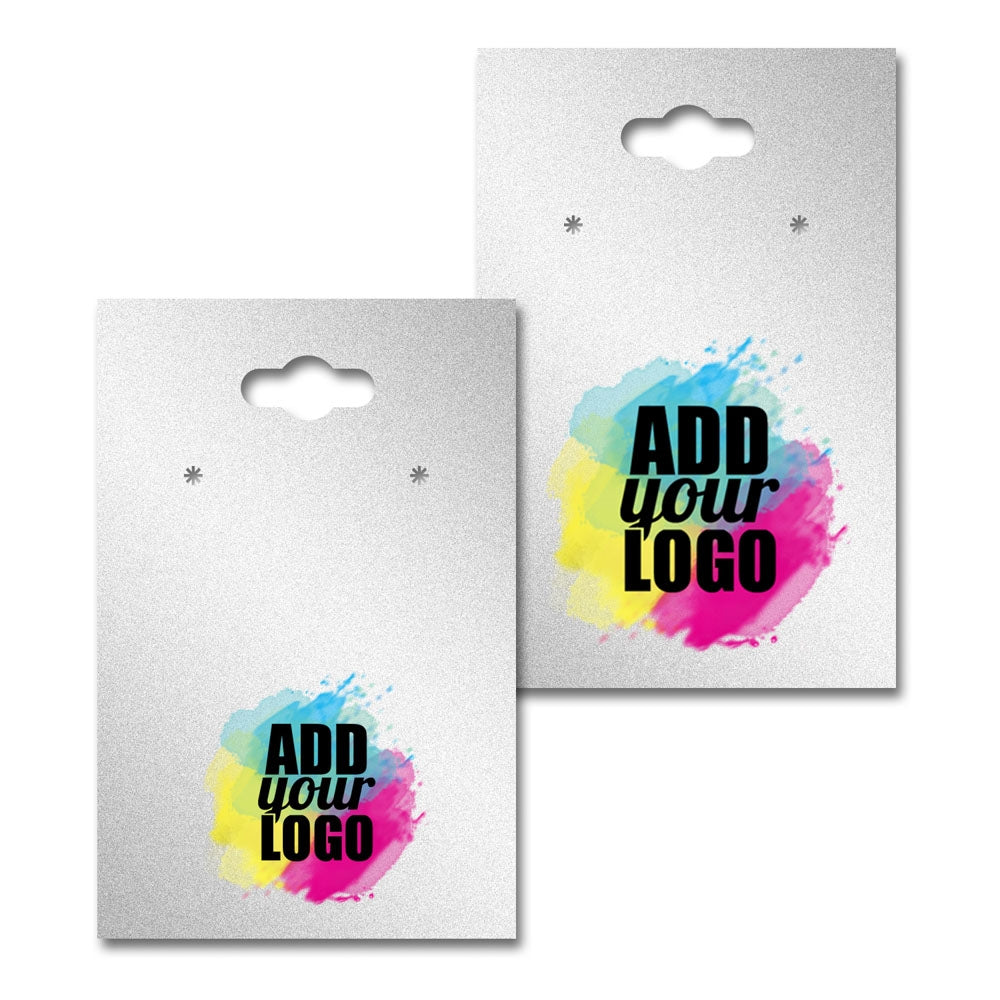 Hanging Shimmer Silver Earring Card 2" x 3"