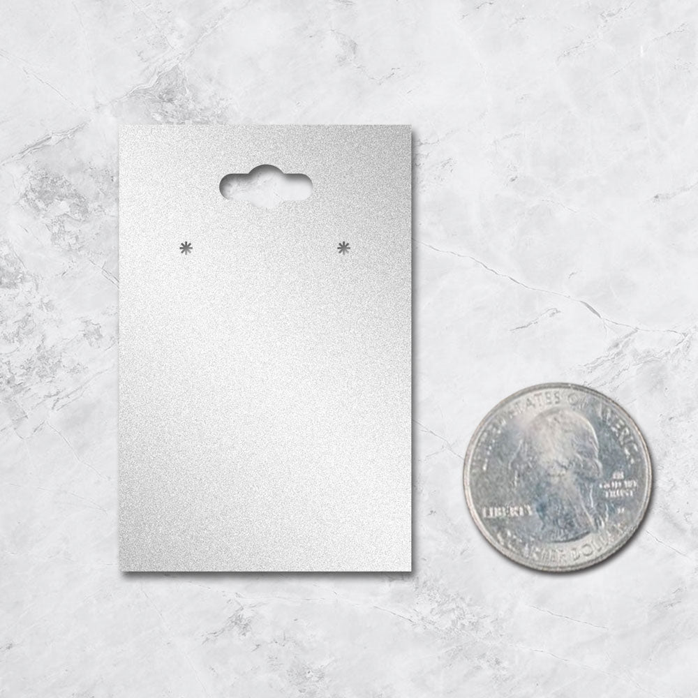 Hanging Shimmer Silver Earring Card 2" x 3"