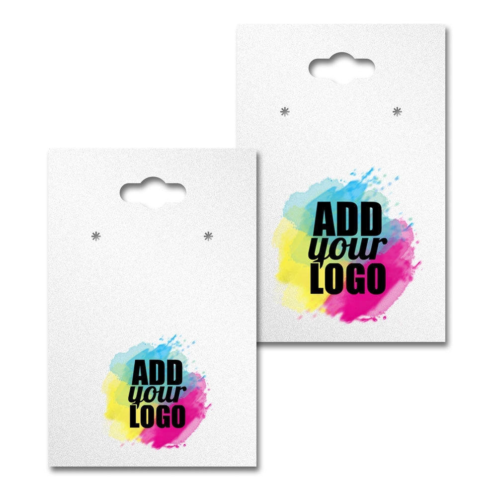 Hanging Shimmer White Earring Card 2" x 3"