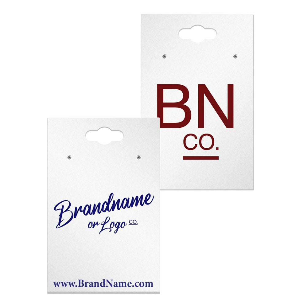 Hanging Shimmer White Earring Card 2" x 3"