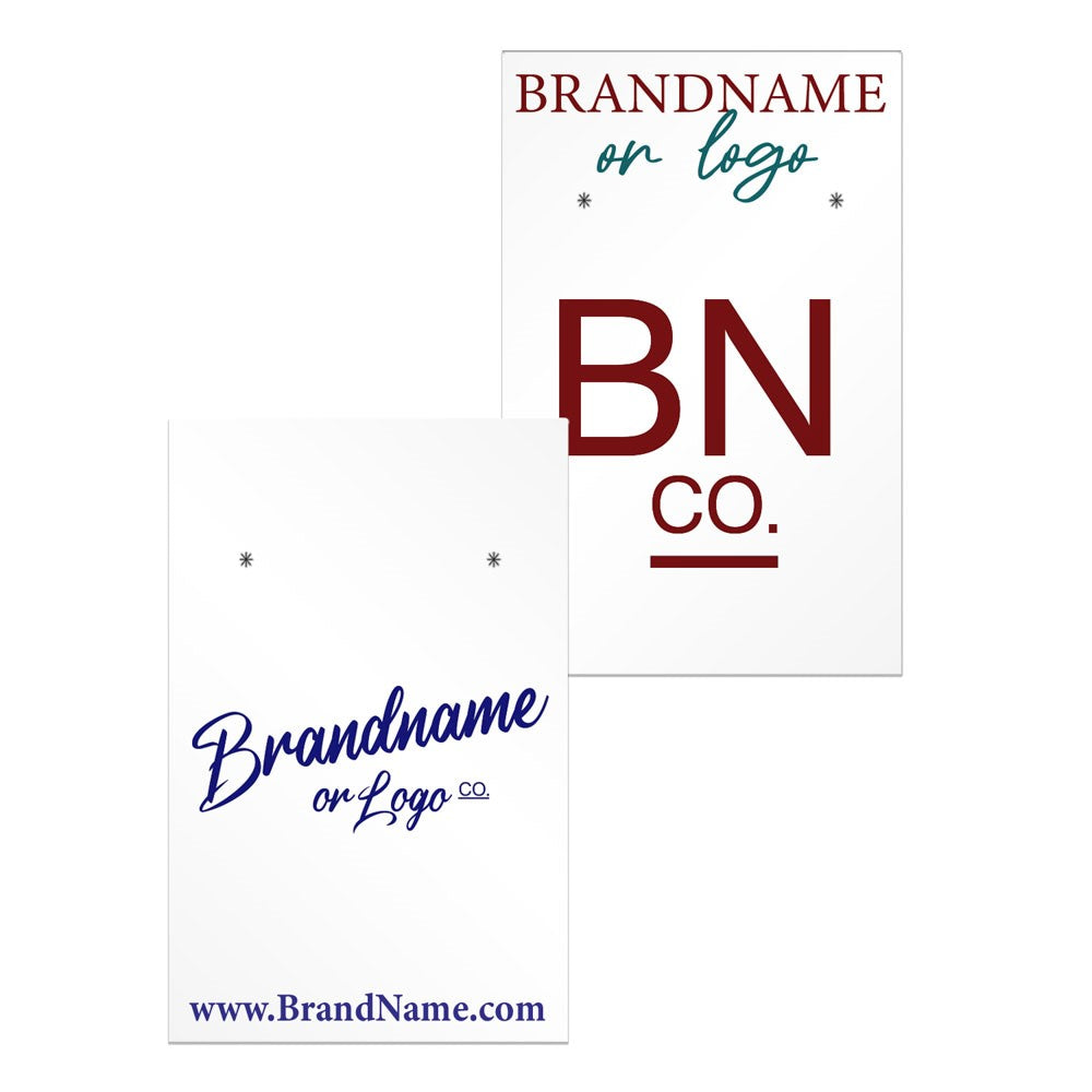 Glossy White Earring Card 2" x 3"