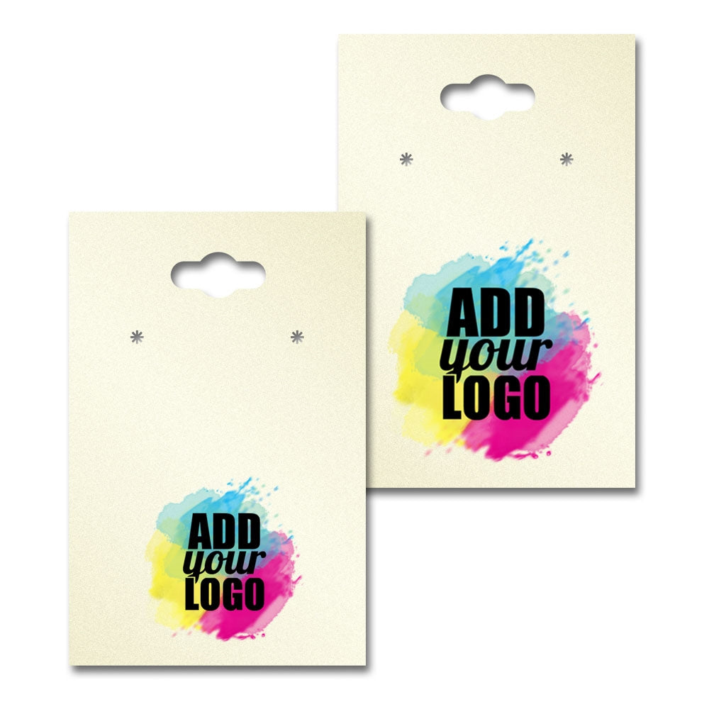 Hanging Shimmer White Gold Steel Earring Card 2" x 3"