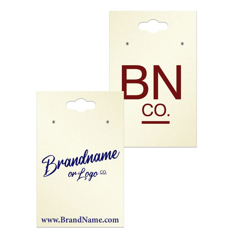 Hanging Shimmer White Gold Steel Earring Card 2" x 3"