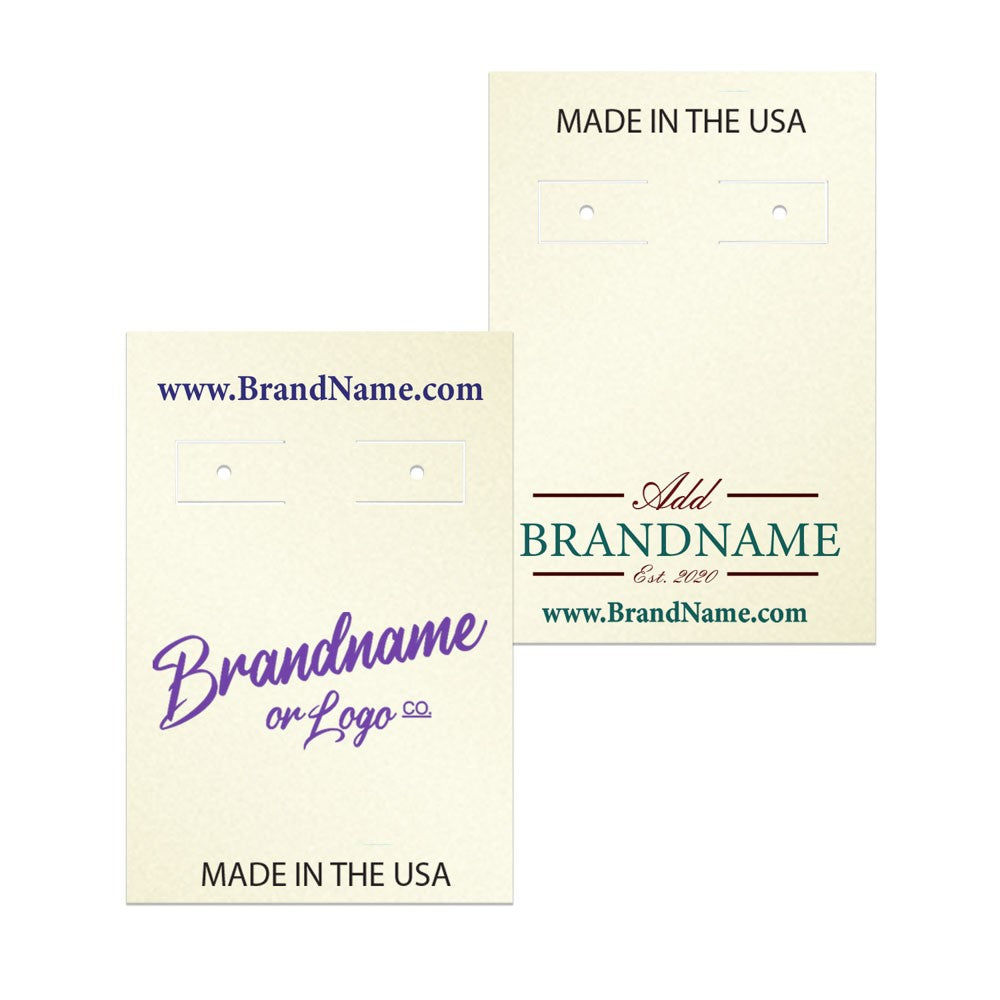 Ivory Hoop Earring Card 2" x 3"