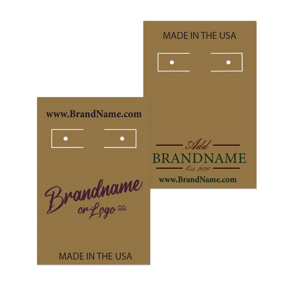 Kraft Hoop Earring Card 2" x 3"
