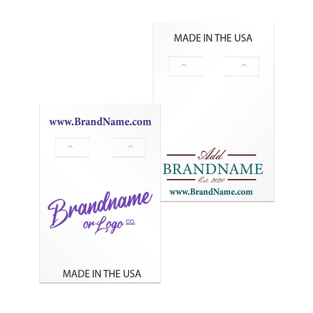 Gloss White Hoop Earring Card 2" x 3"