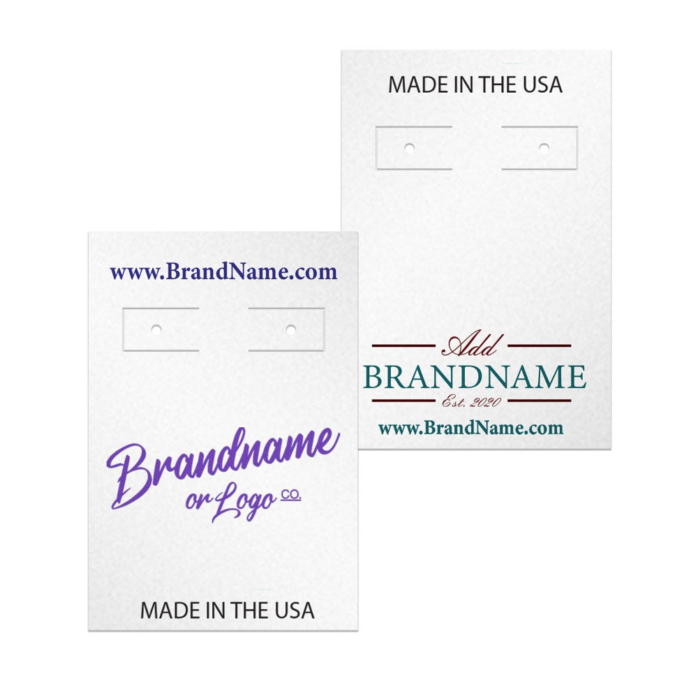 Shimmer White Hoop Earring Card 2" x 3"