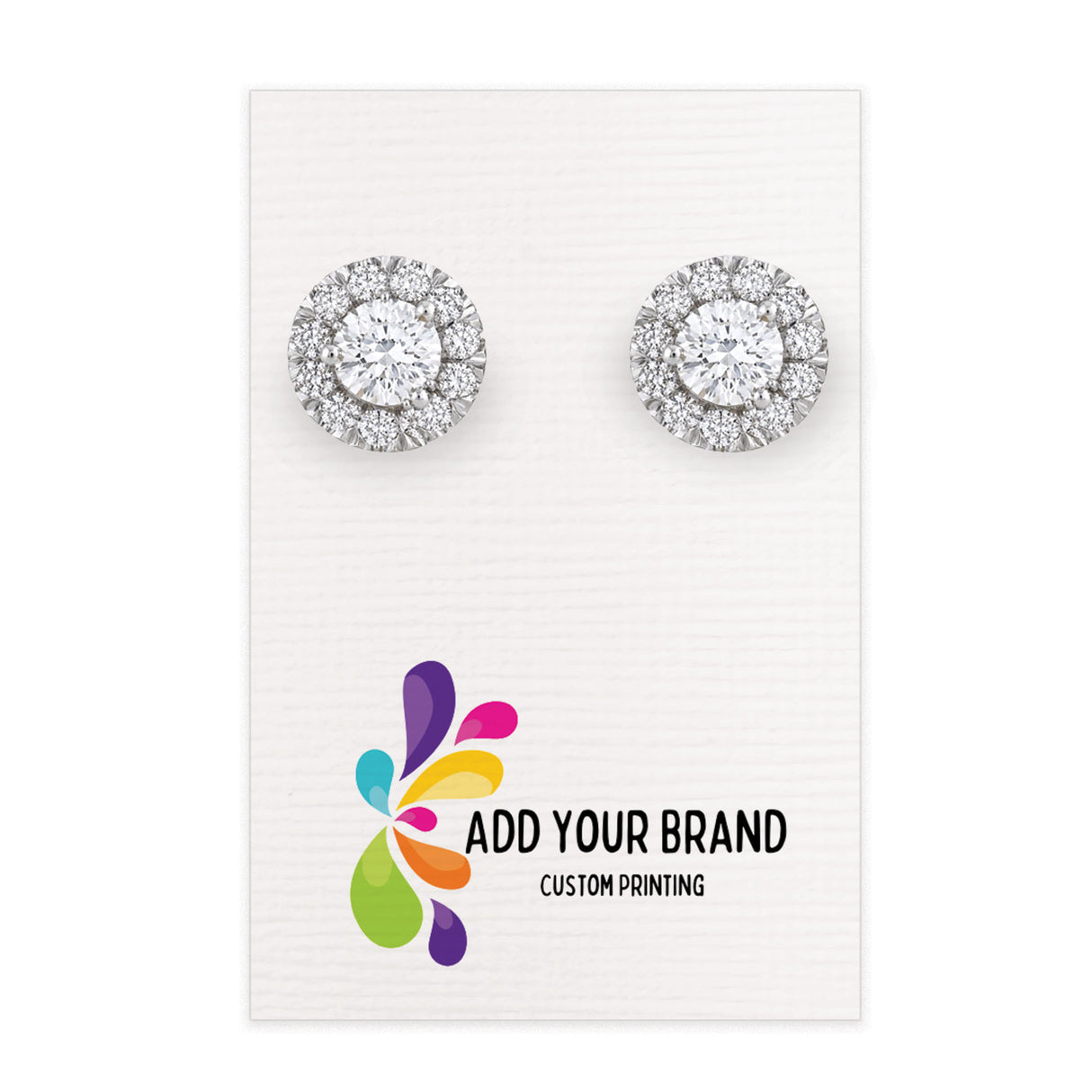 Linen White Earring Cards 2x3 | Square Corners