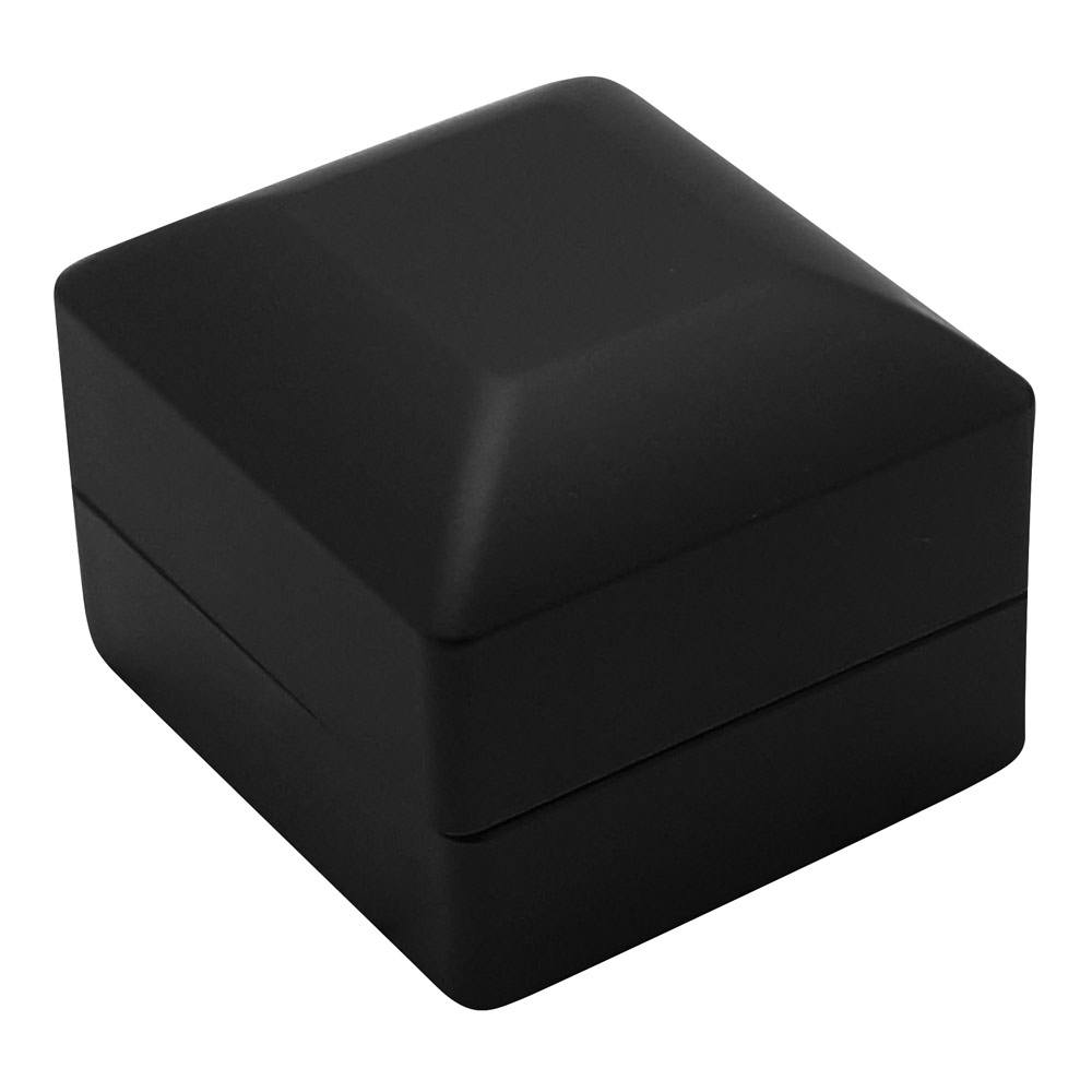 Black Soft Touch Lighted Ring Box