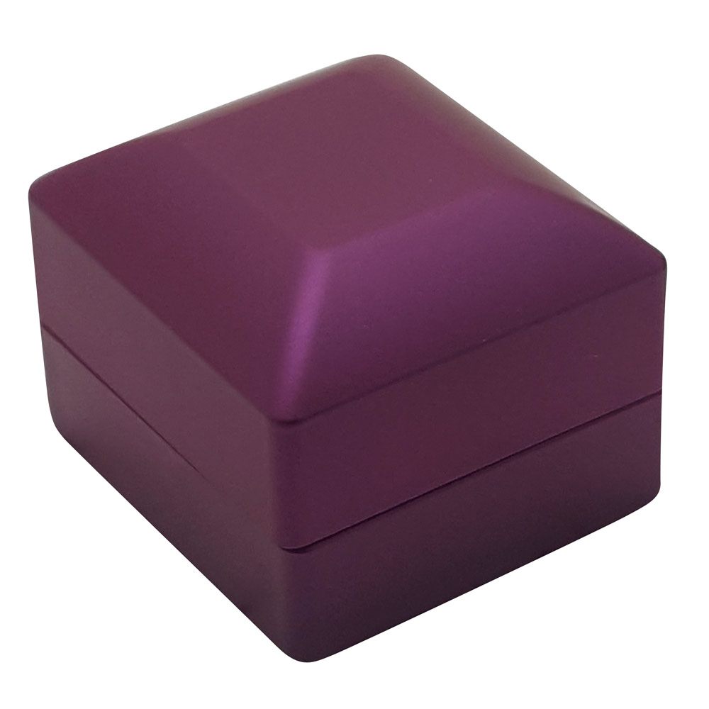 Purple Soft Touch Lighted Earring Box