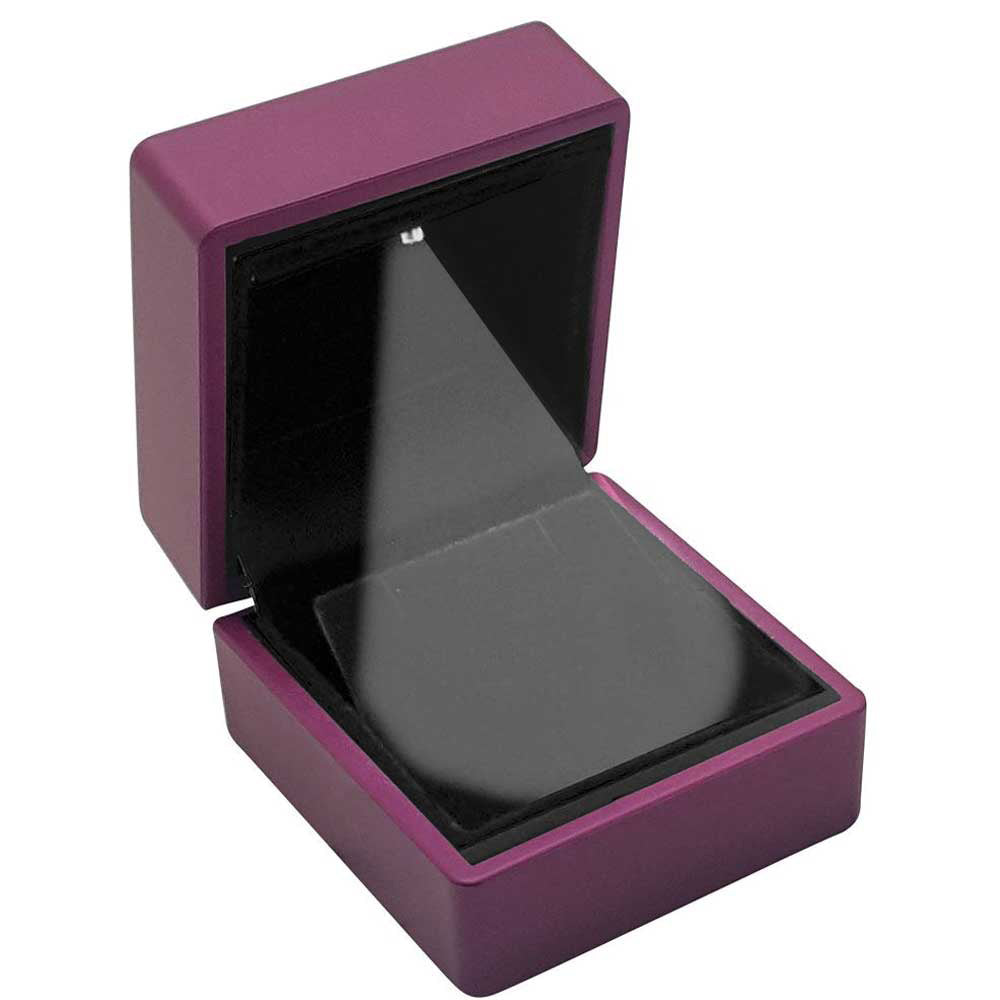Purple Soft Touch Lighted Earring Box