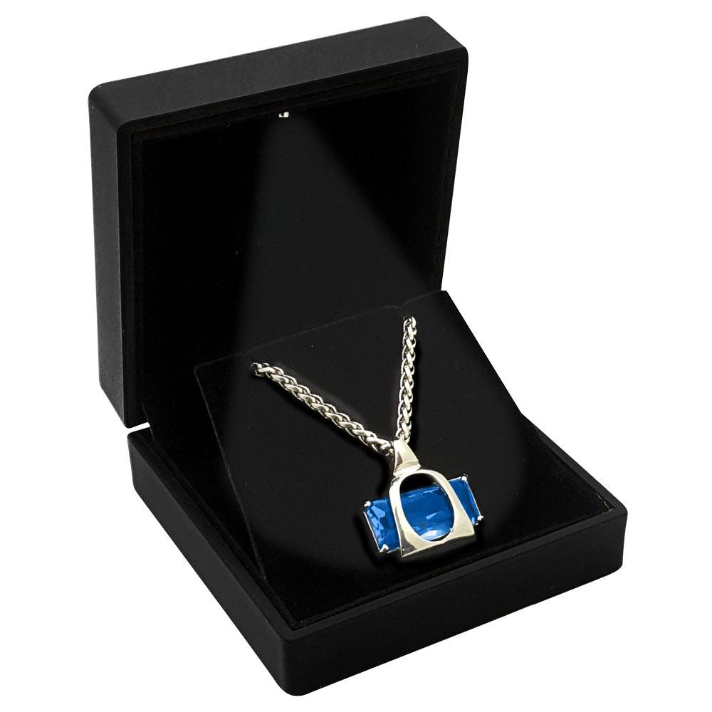 Black Soft Touch Lighted earring and pendant Box