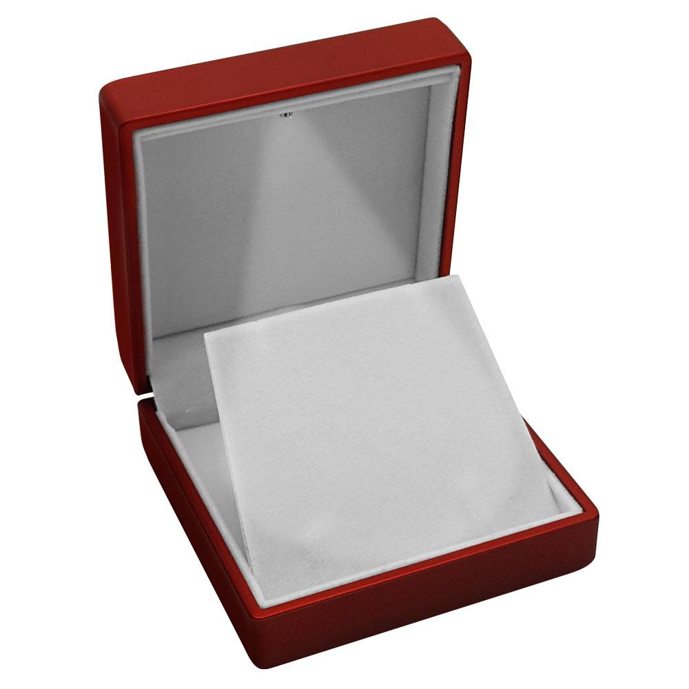 Red Soft Touch Lighted earring and pendant Box