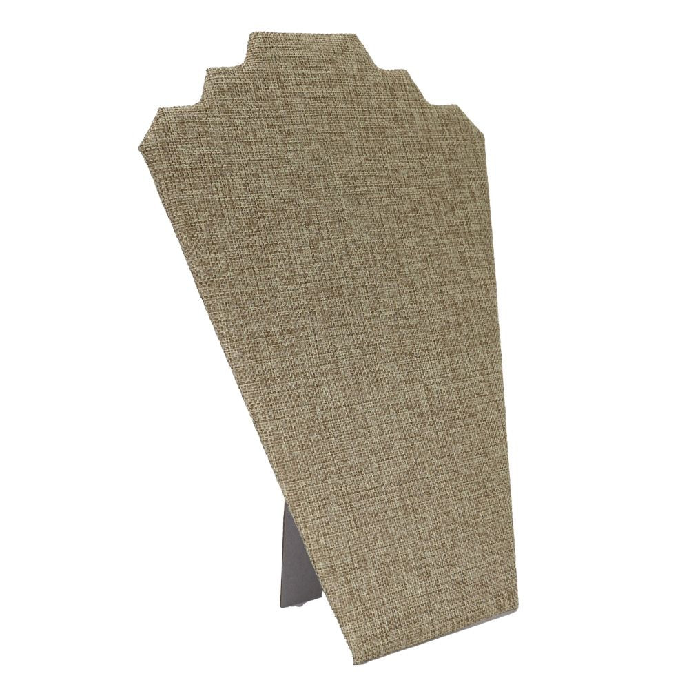 Brown Burlap Jewelry Necklace / Chain Display Easel, 12-1/2" Tall