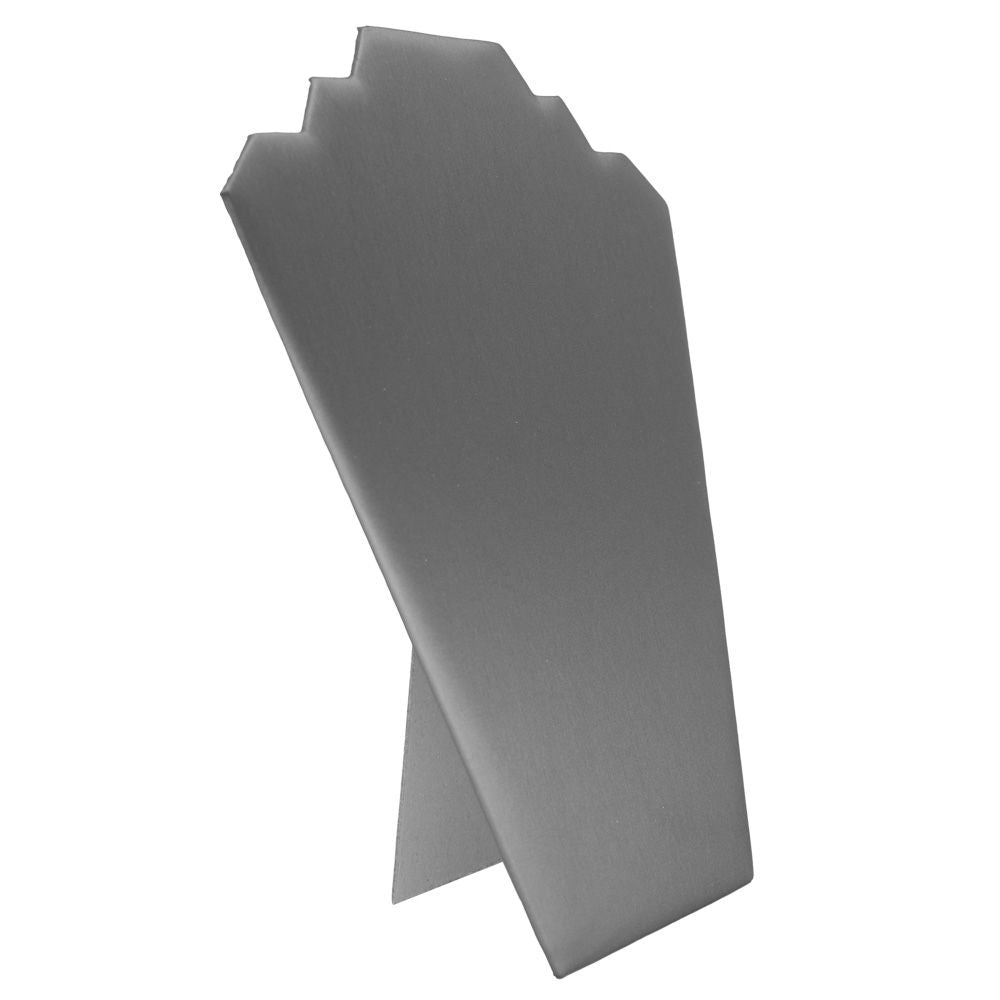 Steel Grey Leatherette Tiered Jewelry Necklace Display Easel