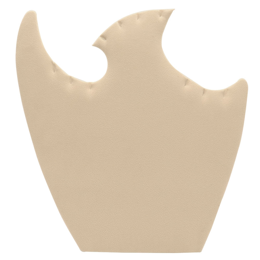 Beige Faux Suede Jewelry Earring and Necklace Combination Easel