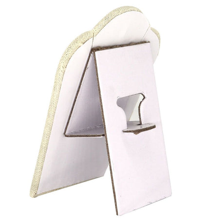 Beige Linen Jewelry Necklace / Pendant Display Easel, 5-1/4" Tall