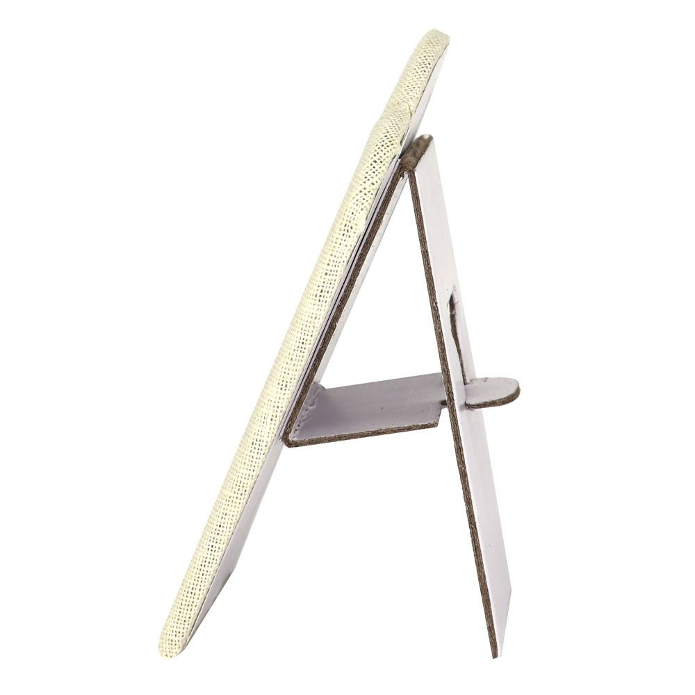 Beige Linen Jewelry Necklace / Pendant Display Easel, 5-1/4" Tall