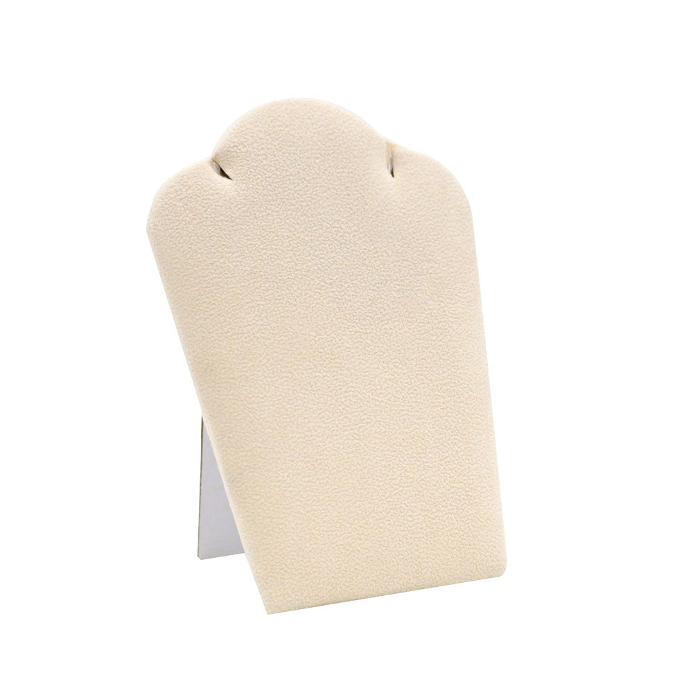 Small Beige Faux Suede Jewelry Necklace Display Easel