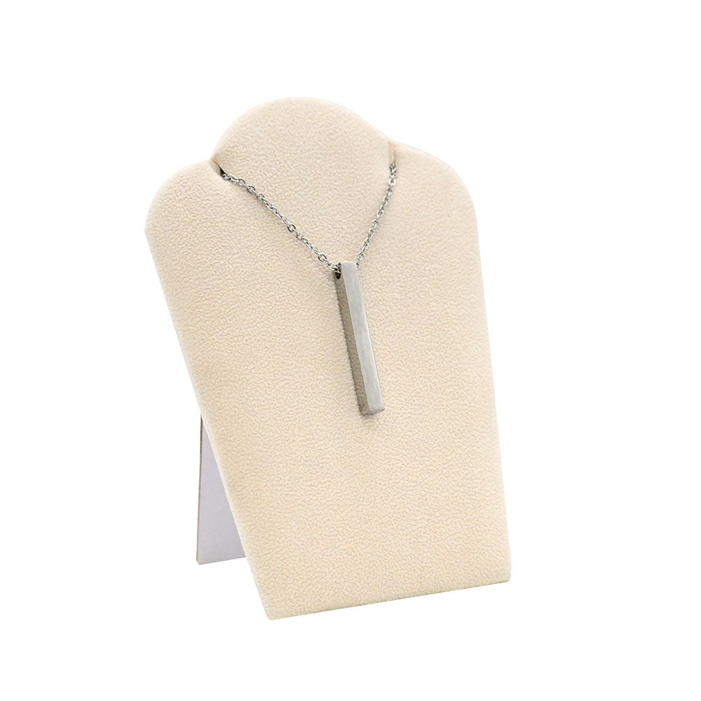 Small Beige Faux Suede Jewelry Necklace Display Easel