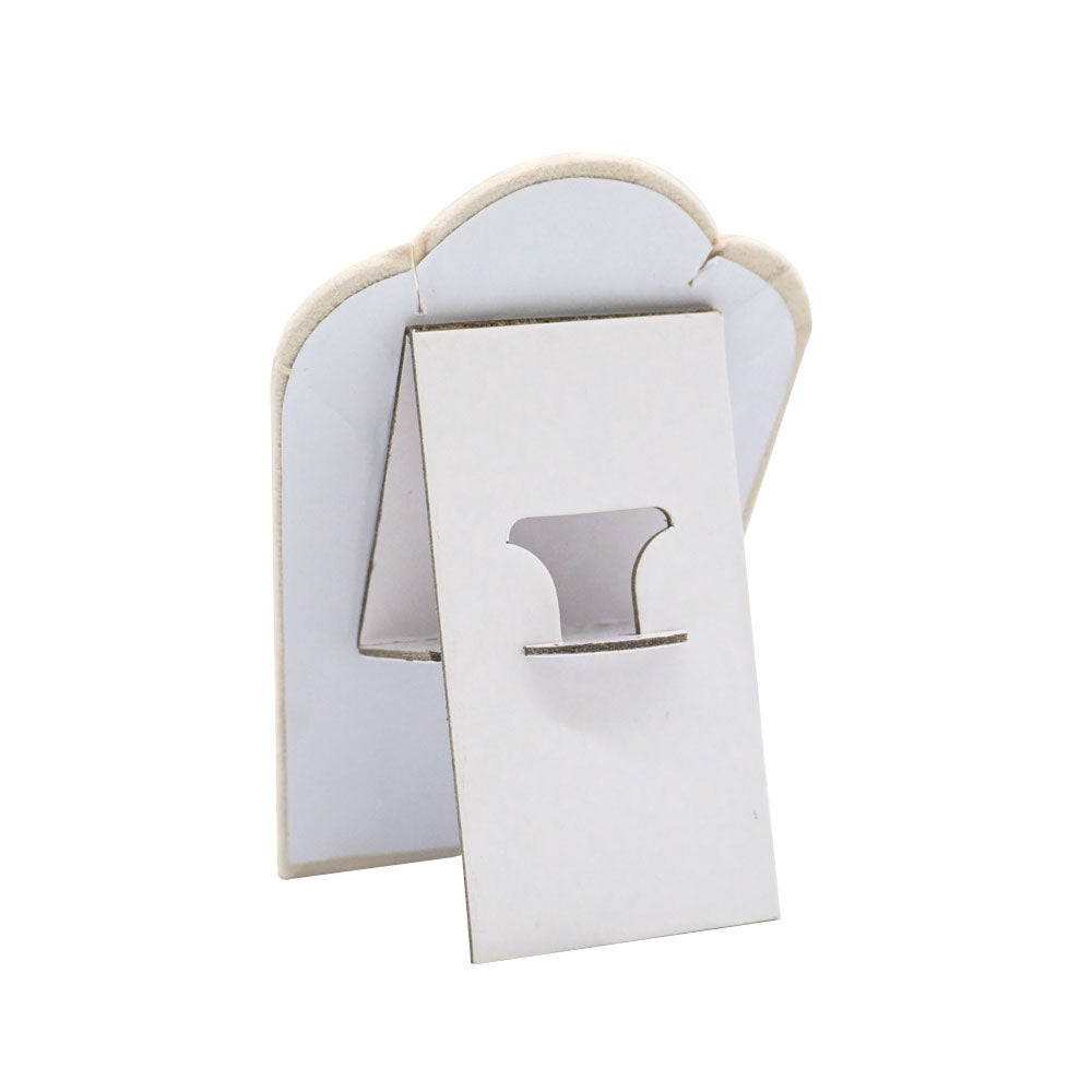 Small Beige Faux Suede Jewelry Necklace Display Easel