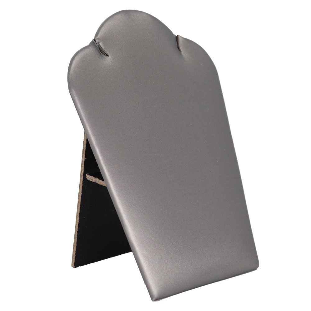 Steel Grey Leatherette Jewelry Necklace Easel, 5-1/4" Tall