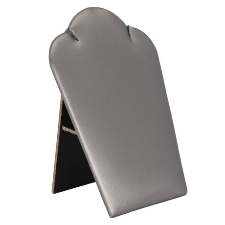 Steel Grey Leatherette Jewelry Necklace Easel, 5-1/4" Tall