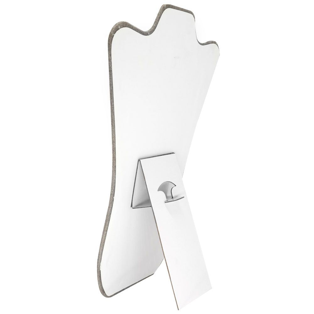 Grey Linen Curved Jewelry Necklace / Chain Display Easel