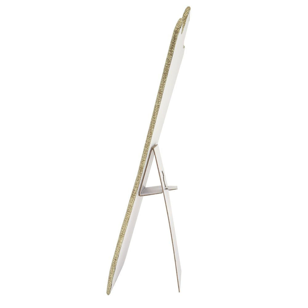 Brown Burlap Curved Jewelry Necklace Display Easel, 14" Tall