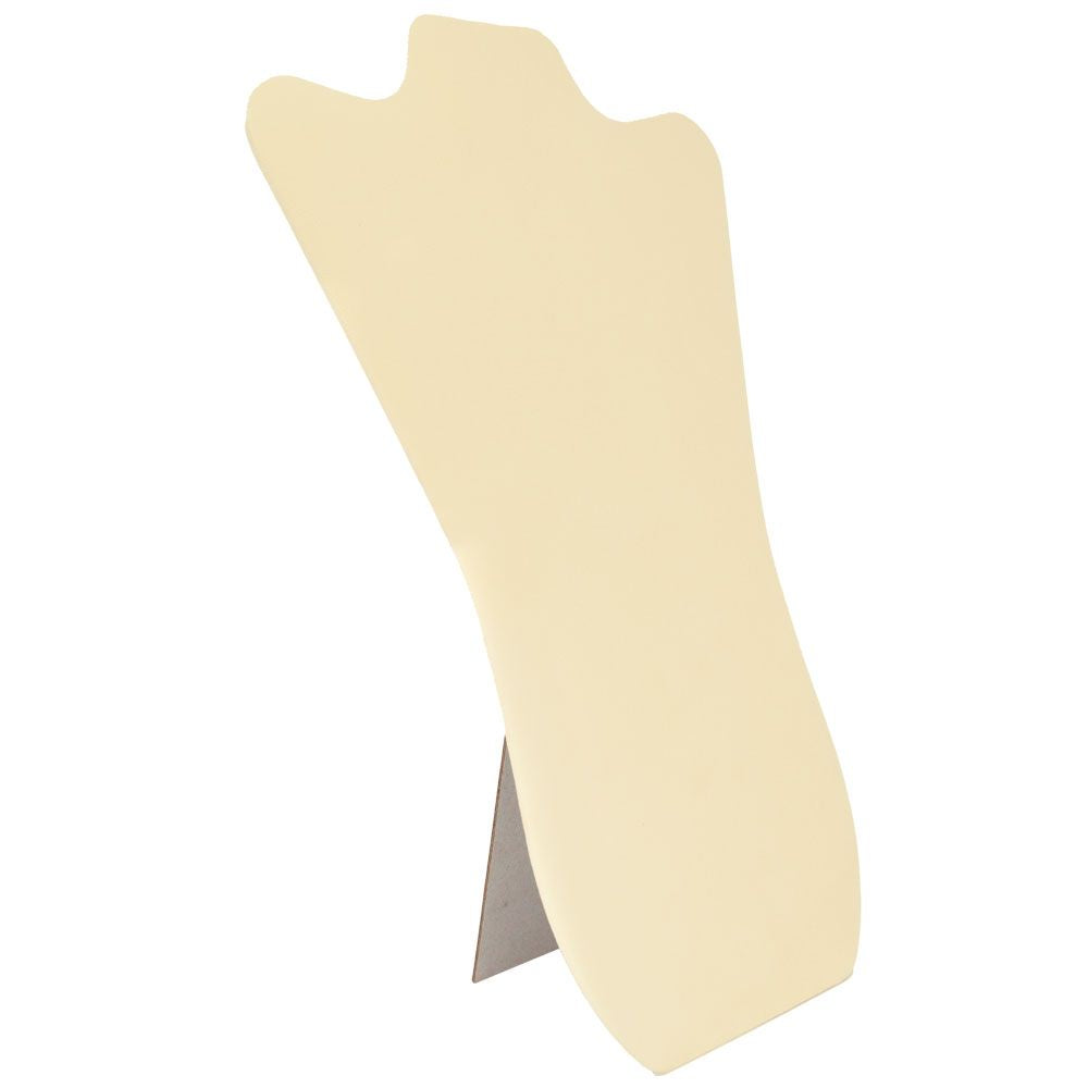 Beige Faux Suede Curved Jewelry Necklace Display Easel