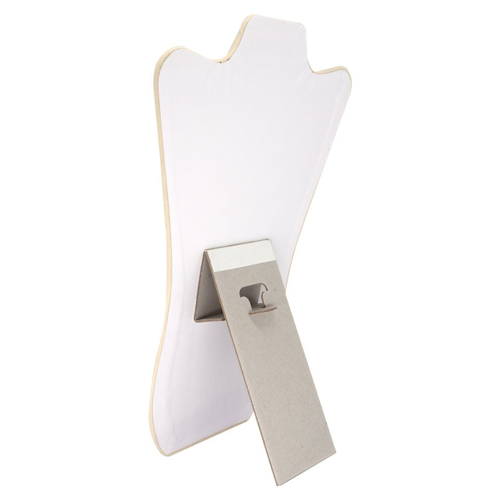 Beige Faux Suede Curved Jewelry Necklace Display Easel